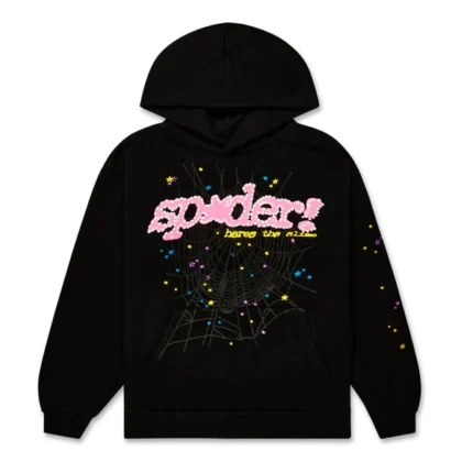 Pink Black Sp5der Hoodie