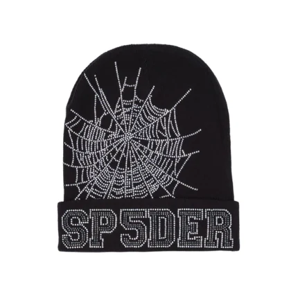 Sp5der Black Web Beanie