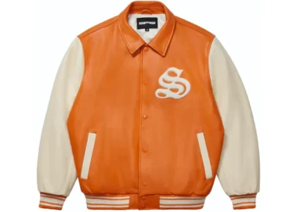 Sp5der Leather Varsity Jacket