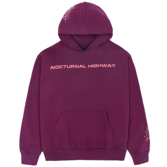 Sp5der Nocturnal Highway Hoodie Purple