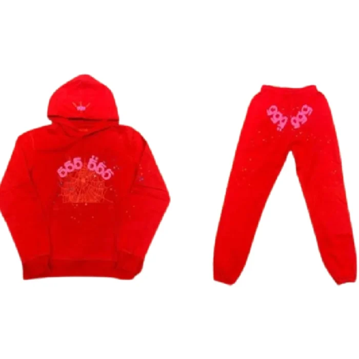 Sp5der 555 Tracksuit Red Color